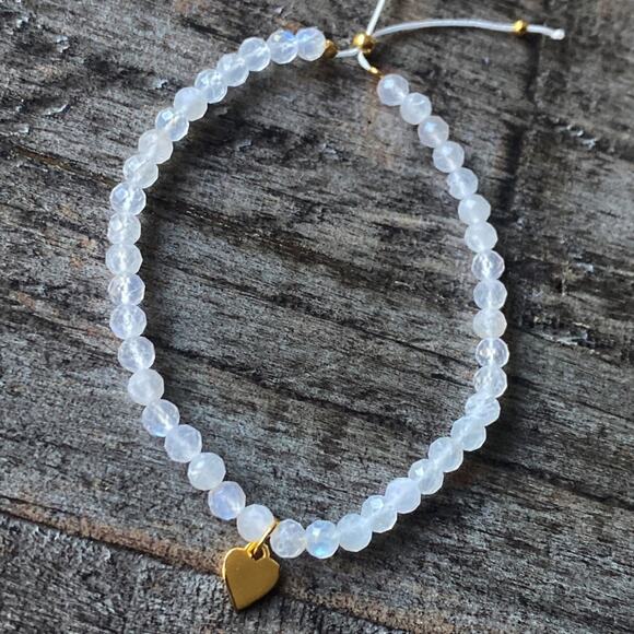 NEW Moonstone & Gold Star Layering Bracelet - Picture 8 of 10